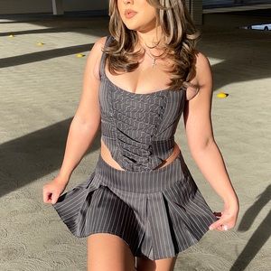 Pinstripe corset & skirt set